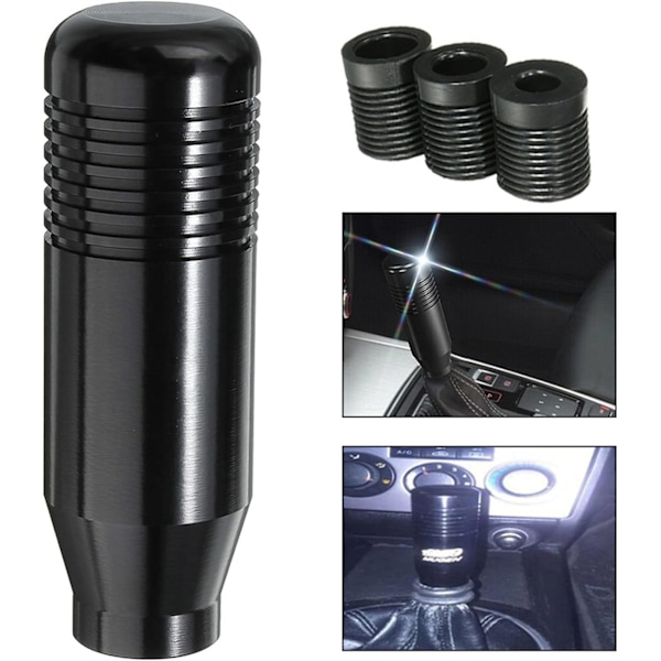 8,5 CM manuell växelspak för bil - universell 5,6-växlad aluminiumväxelspakadapter - växelspaksknopp (svart) Black