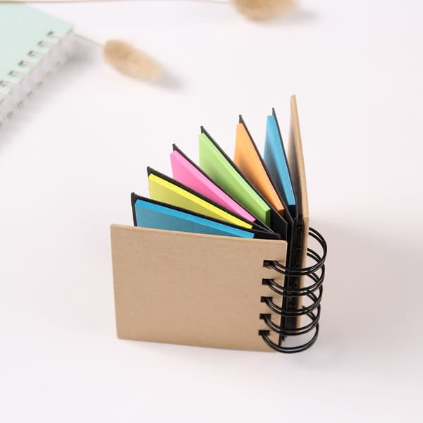 Klistrelapper Boks Multi Memo Notepad Portefølje, 5 Farger, Brun, 85*80mm