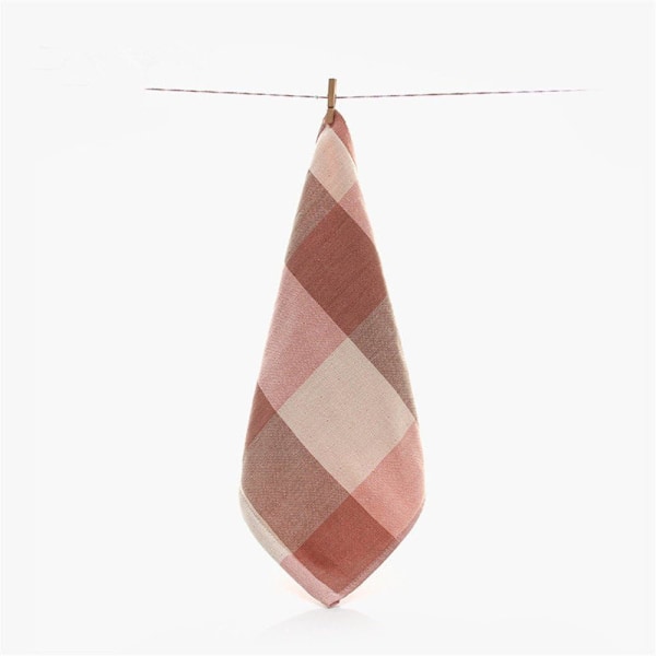 35x35cm Firkantet Gaze Bomulds Plaid Børn Lille Håndklæde Badeværelse Voksen Ansigtshåndklæde (Lyseblå)