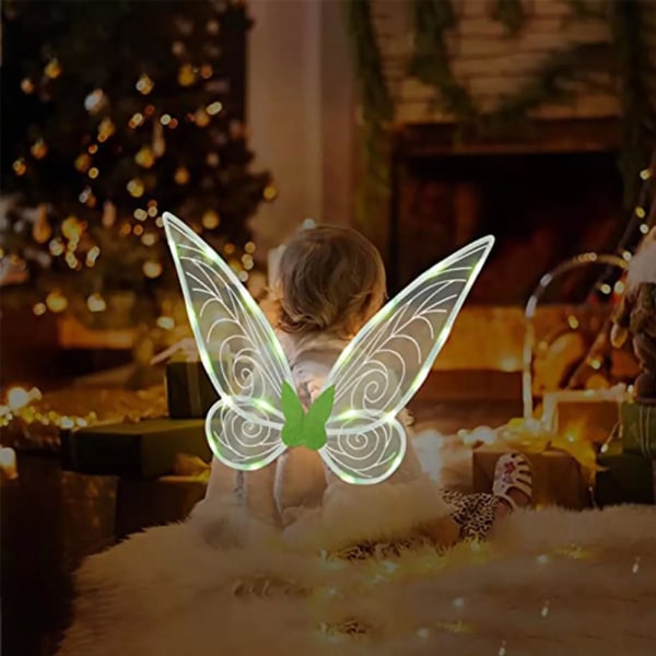 Fairy Wings, LED sommerfuglevinger, Light Up Fairy Wings til piger Kvinder, Dress Up Angel Wings til Cosplay Halloween Christmas Party