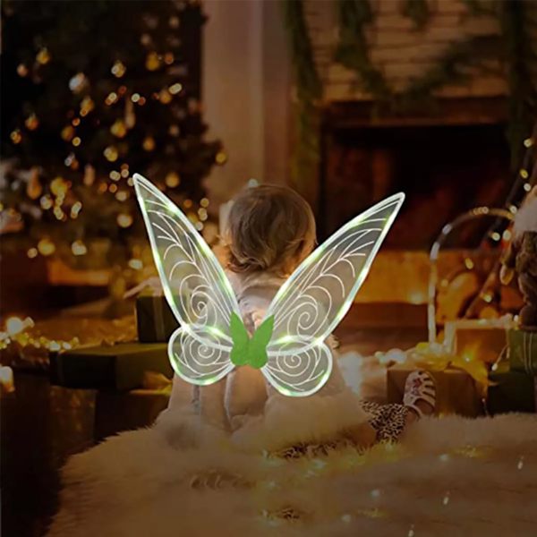 Fevingar, LED-fjärilsvingar, upplysta fevingar för flickor kvinnor, utklädningsänglavingar för cosplay Halloween-julfest