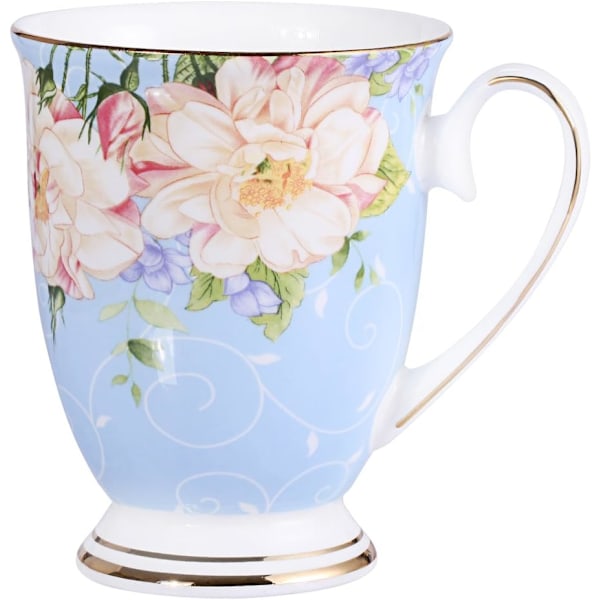 Royal Fine Kaffe Kopsæt Assorterede Farver Tekop 11 oz (1, Blå) (Blå)