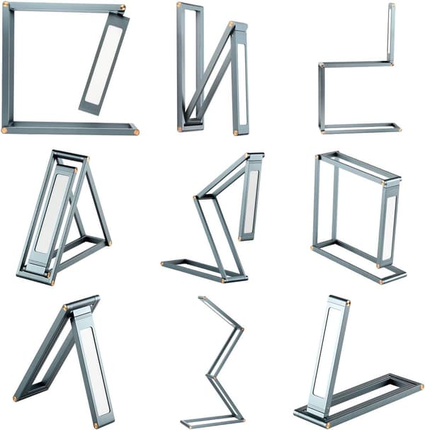 LED-skrivebordslampe, sammenleggbar trådløs USB-oppladbar bordlampe, svingbart lampehode, 3 dimbare moduser (grått område) Gray