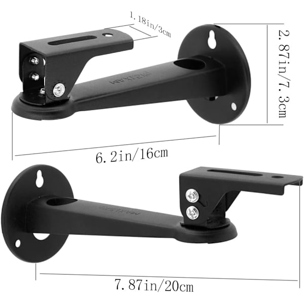 Mini Projektor Veggfeste, 20cm Karbonstål - 360° Justerbar Projektor Takfeste med M4 Skruer for Kamera/Projektor/Webkamera, Svart