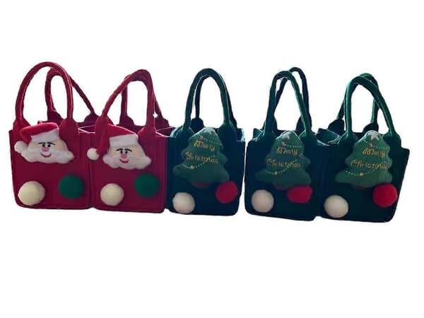 Julklappspåse Julafton äpple presentförpackning godisask snögubbe gubbe dagis liten present julröd