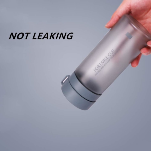 Lekkasjesikker vannflaske, løping, BPA-fri, med håndgrep, drikkeflasker for voksne, syklus, plast, personlig Gray 600ml