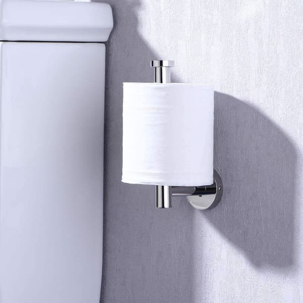 Rulleholder i rustfrit stål til toiletpapir, krom, rund, moderne