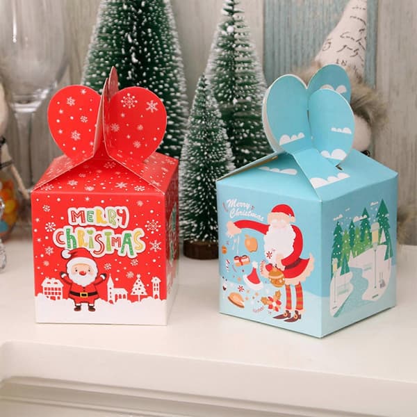 BESTSKY Stor Presentpåse, Varm och Glad Julstämning Julpresentpåsar, Perfekt Presentval Papperspresentpåsar, 10 st