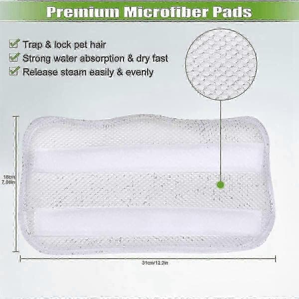 3 stk. Mikrofiberklud Rengøringspude til dampgulvmoppe Damprenser Tilbehør 28x21cm Moppepuder