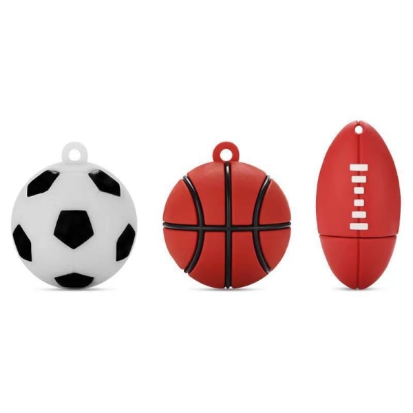 USB-minne 2.0 Söt boll 4GB*3 Extern lagring för bärbar dator PC Fotboll basketboll Fin present