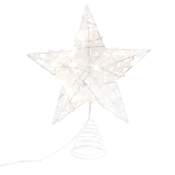 Valaise joulukuusentähti LED-tähtipuun latva kimalteleva puunlatva lomalle joulun sesongin juhlakoriste Valkoinen