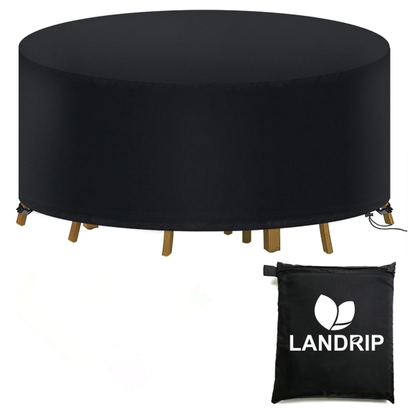 Hagebordtrekk rund, dekkepresenning for hagemøbler rund, vanntett støvtett anti-UV bordtrekk hagemøbler -190x70CM 190x70CM