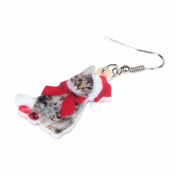 Söta jul katt örhängen dinglar för kvinnor flickor Charm dekoration presenter