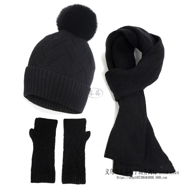 Beanie tørklæde handskesæt til kvinder strik beanie hat strikket lange tørklæde handsker unisex 3 i 1 vinter kombi gavesæt