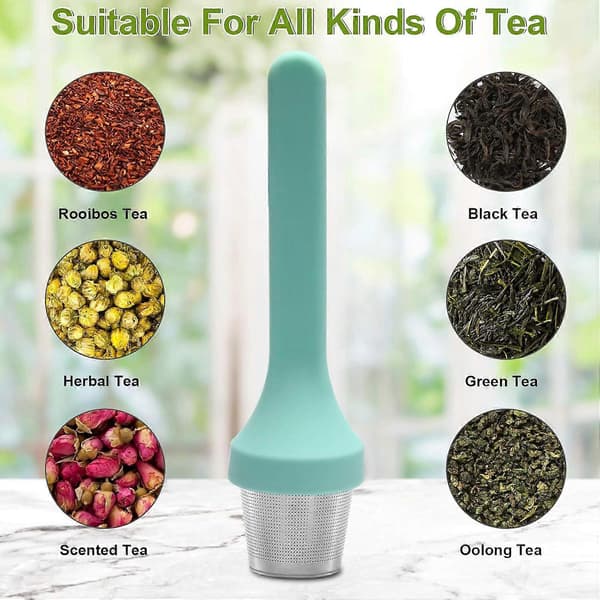5 stk. te-infuser, ekstra finmasket tekoppfilter med silikonhåndtak