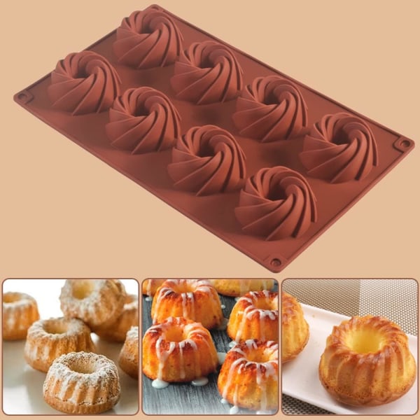 Set med 3 silikonformar för choklad, godis, pudding, kakor
