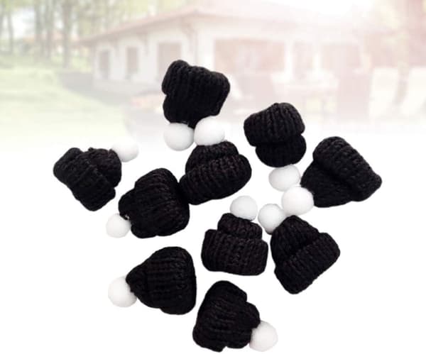 10 kpl Mini-joulupukkihattu Black