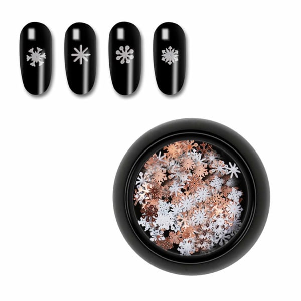 3 lådor snöflinga nagelpaljetter 3D jul nagelglitterpaljetter snöflinga flingor nagelkonstdekoration för vinterjul tacksägelsefestival
