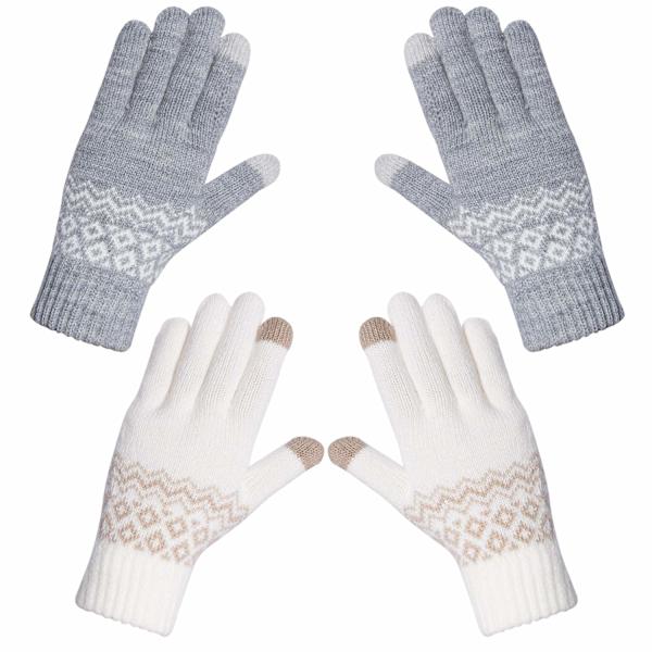 Damehandsker Vinter Varme Touchscreen Strikkede Touchscreen Handsker(2stk)