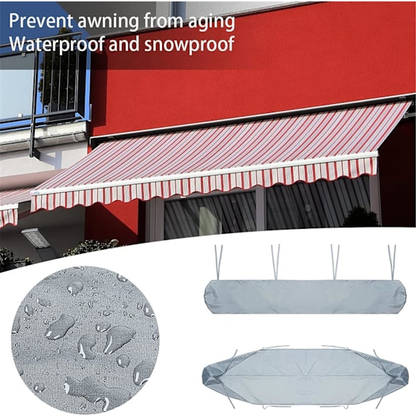Terrassmarkis, förvaringsmarkisöverdrag, vattentät dammsäker snöskydd (2m, silver) Grey 2M