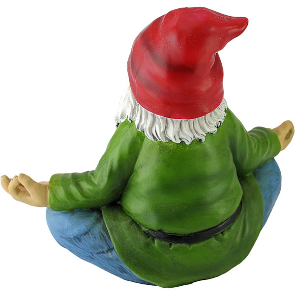 Zen Hage Gnome Innendørs/Utendørs Statue Hagepynt, 9 Tommer Bred, 5 Tommer Dyp, 8 Tommer Høy, Full Farge Finish