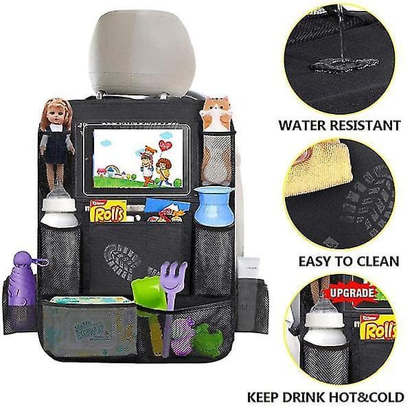 Bagsædeopbevaring - Universal Bil iPad Holder - Sort