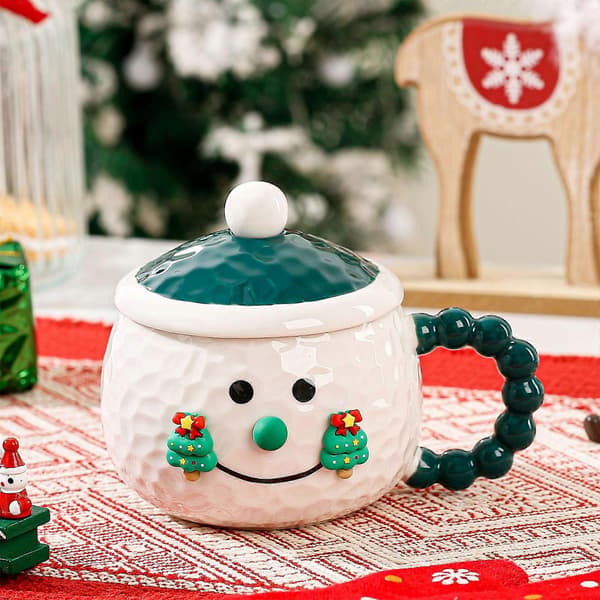 Jul Keramikmugg Med Lock Hem Dricksvatten Kopp Julklapp Kaffekopp