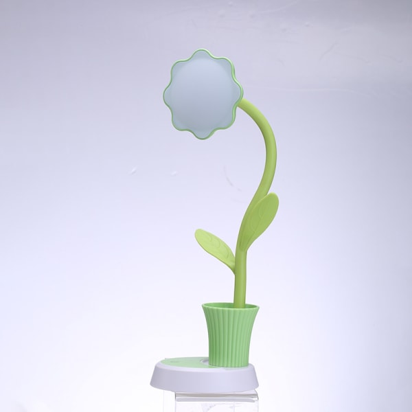 Børne skrivebordslampe, LED skrivebordslampe, berøringsfølsom dæmpbar sengelampe, øjenvenlig læselampe med penneholder (grøn) Green