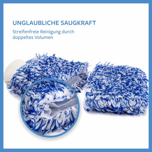 Profesjonell bilvaskhanske - Ekstremt absorberende bilvaskhanske - Ideell mikrofiberhanske og felghanske (blå)