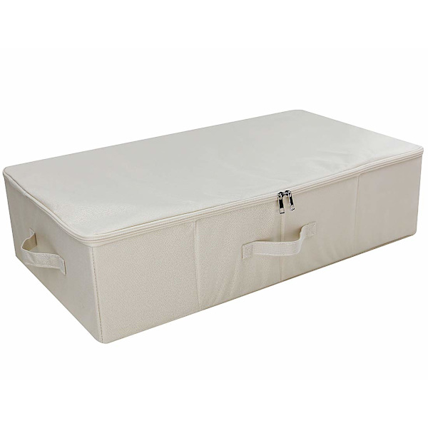 Förvaringslåda under sängen, kläder, duntäcken, kuddförvaring, beige Beige