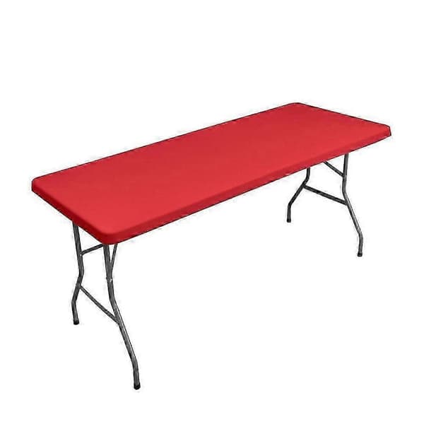 Bästsäljande tvättbar hopfällbar picknickbordsduk för rektangulära bord röd 243x76cm red