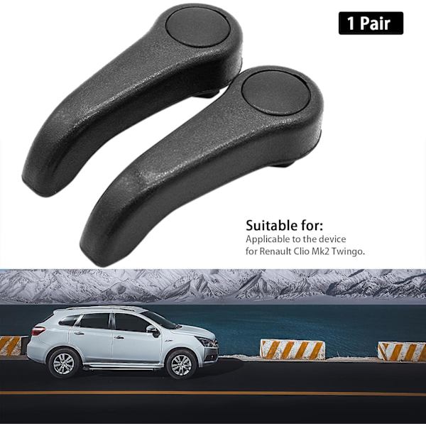 Istuimen säädettävä jakoavainsarja Vivun kahva Clio Mk2 Twingo 1998-20008, Istuimen säätövedin Vaihto Black