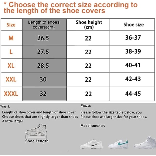 Vattentäta skoskydd, återanvändbara tjocka slitstarka halkfria skoskydd med dragkedja, håll skorna torra, rena även i regn, snö eller damm（L） L