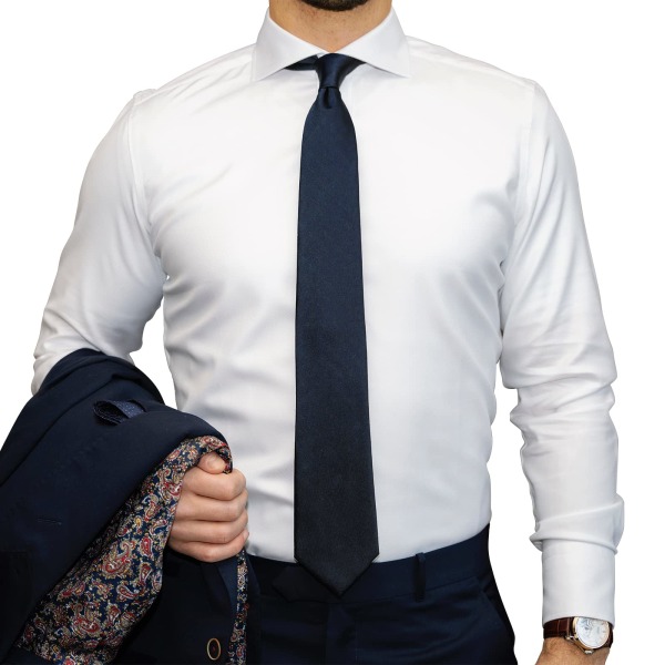 Män Slipsar Enfärgad Neck Tie för män Bröllop Business Formella Slipsar Dark blue