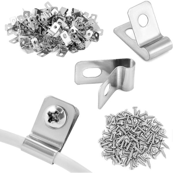 100 stk. rustfri stålhegnclips til landbrug, rustbestandige