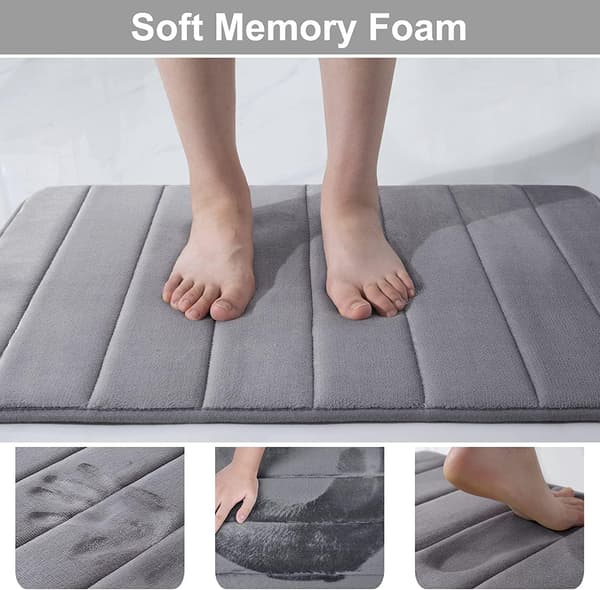 Toiletsæde i memory foam - skridsikkert - absorberende - vaskbart - egnet til toilet (50 x 60 cm mørkegrå)