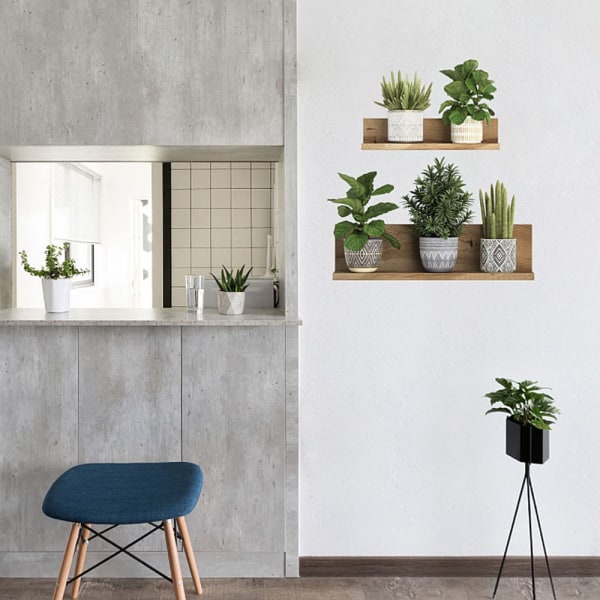 Grønn potteplante veggdekor Vanntett, avtagbar bonsai tapet veggklistremerke for stue soverom kontorer dekorasjon