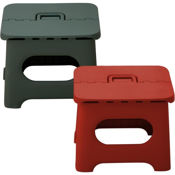 Folding Stool, Set of 2 Folding Step Stool, Small Folding Stool, Red + Green