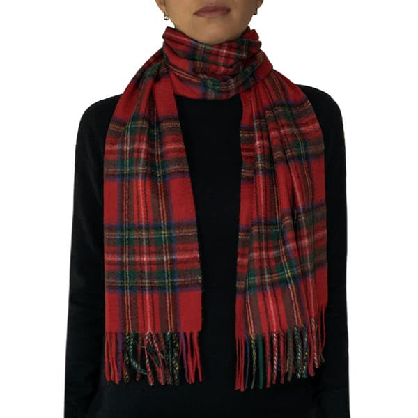 Vevd skjerf rutemønstret fasjonabel ull 190 x 32 cm
