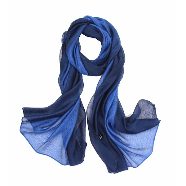 Dames Halstørklæde Stjal Halstørklæde Sommertørklæder Farvegradient Stjal til Aftendress Festlig Bryllup Brudesilketørklæde/Bomuldstørklæde Hele Året Rundt blue