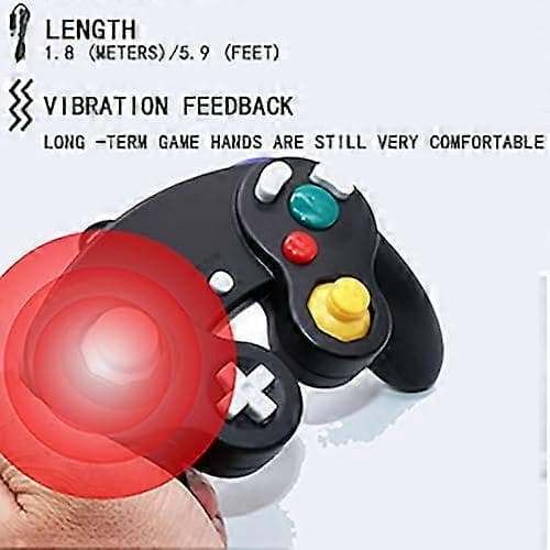 Trådløs kontroller for Gamecube Nintendo Wii med vibrasjonsfunksjon