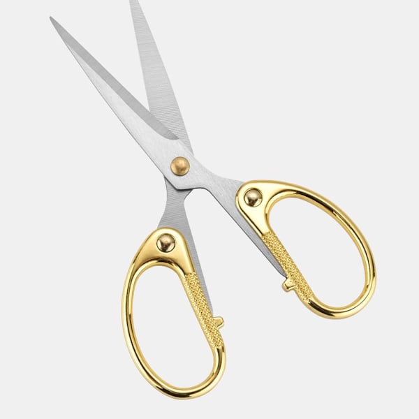 5 tommer rustfrit stålsaks til kontor, ultra skarpe blade, robuste skarpe sakse til kontor, hjem, skole, multifunktionssakse i guld
