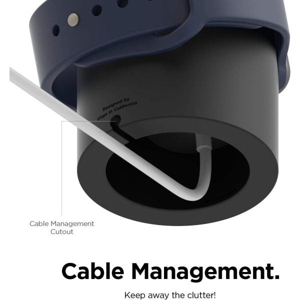 Laddningsställ kompatibel med alla Apple Watch Series Ultra/8/SE2(2022)/7/6/SE/5/4/3/2/1, Laddningsdockningsstation, Kabel ingår EJ (Svart) Black