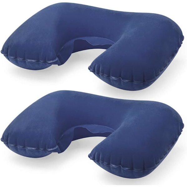 2 st uppblåsbara nackkuddar för resor Dark blue