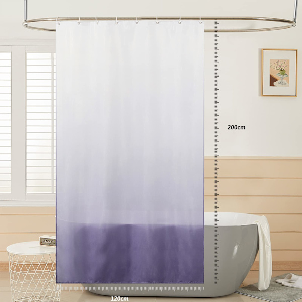 Duschdraperi textil anti-mögel vattentät tvättbar badrumsdraperi tillverkad av polyestertyg vit till akvamarin smal 120x200cm purple 120*200cm