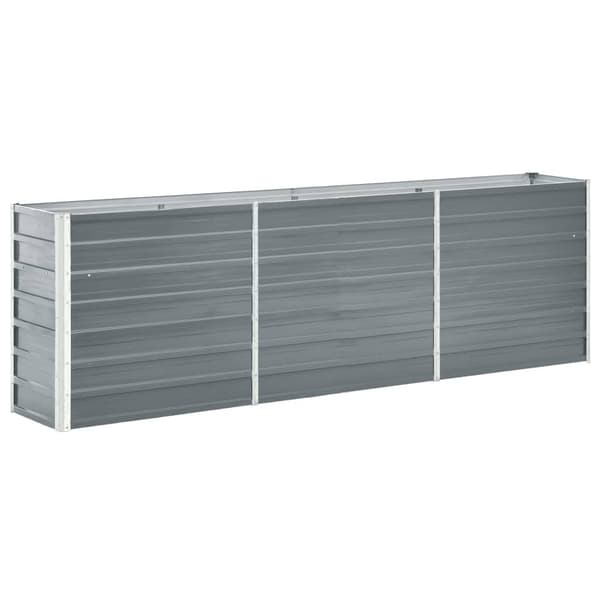 vidaXL Højbed galvaniseret stål 240x40x77 cm grå gray grå