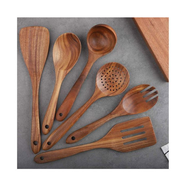 Trä Köksredskapsset Matlagningsredskapsset, Non-Stick Panna, Spatel