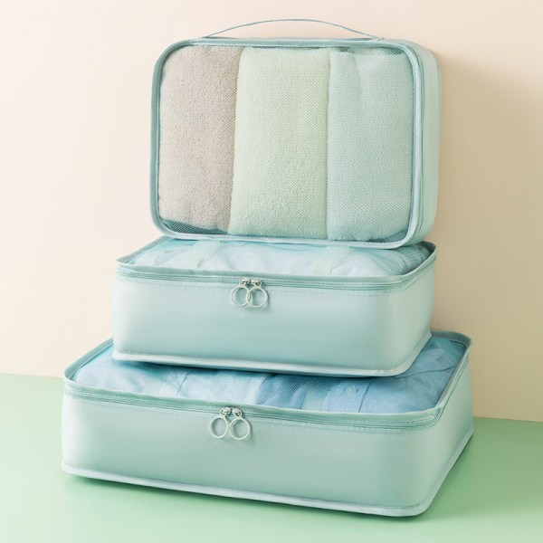 Paket med 3 resväska organizer , packningskuber, klädväskor, skopåsar, organizer, packningskuber, kosmetika organizer blue