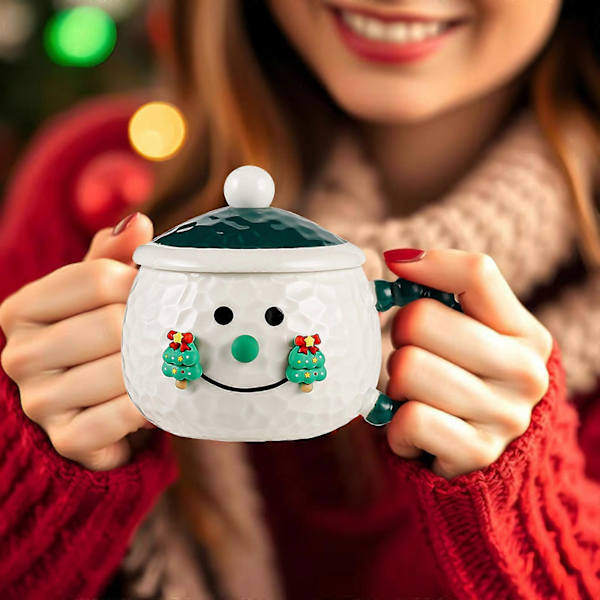 Jul Keramikmugg Med Lock Hem Dricksvatten Kopp Julklapp Kaffekopp