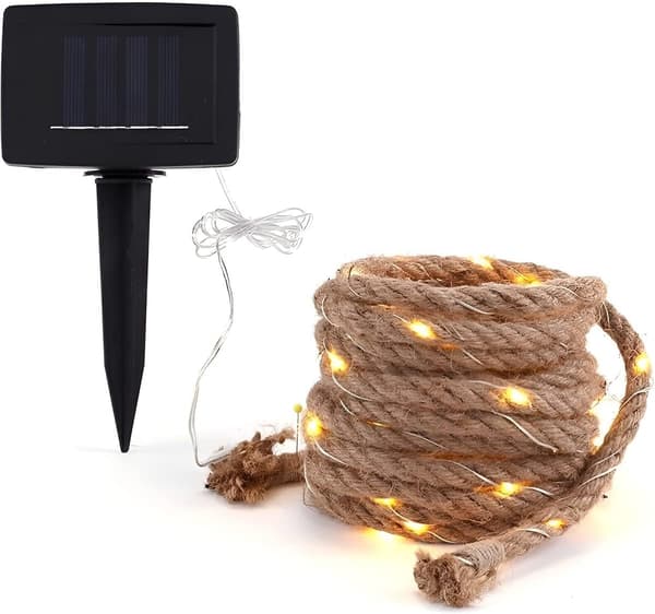 200 LED Solcelled Hamp Rebslyssnor 32.8ft Varm Hvid